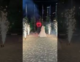 Пиротехническое сердце на свадьбу и вертушки