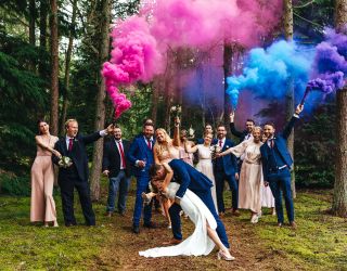 Цветной дым в Ставрополе на свадьбе