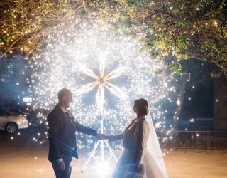 Наземные холодные фонтаны на свадьбу