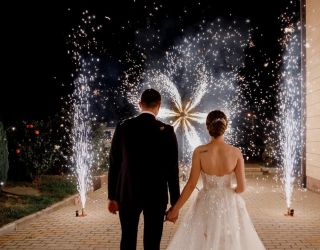 Наземные холодные фонтаны на свадьбу