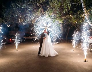 Наземные холодные фонтаны на свадьбу